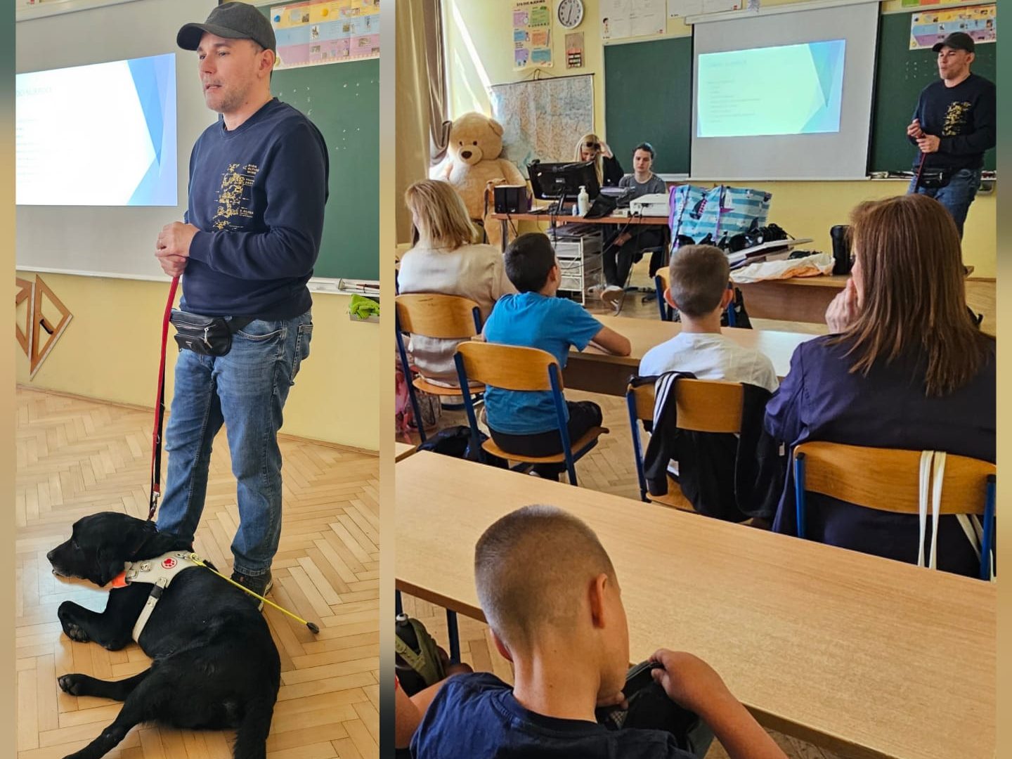 Ucenici prate edukaciju koju vode Ivan Tokić i njegov crni labrador Voice