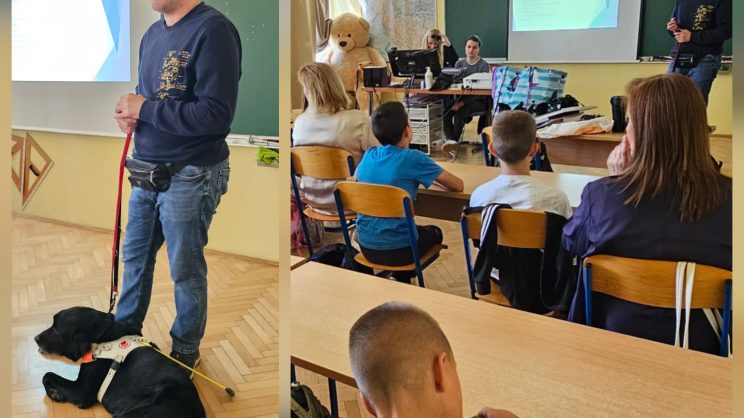 Ucenici prate edukaciju koju vode Ivan Tokić i njegov crni labrador Voice